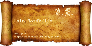 Main Rozália névjegykártya